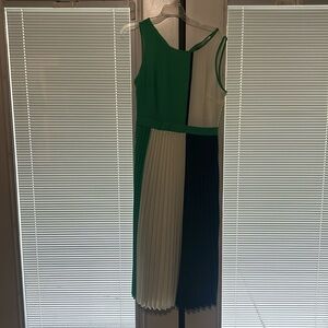 Green and blue dress